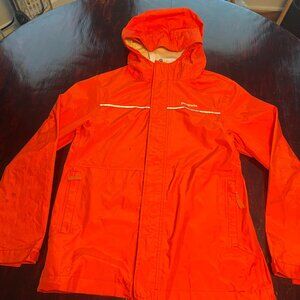 Patagonia Orange Rain Jacket Kids Size 12 (?) Flaws